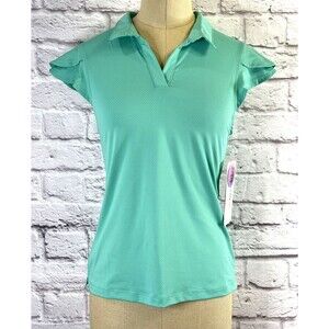 NWT X By Gottex Golf Tennis Polo Shirt Tank Sleeveless Green Moisture Wicking XS